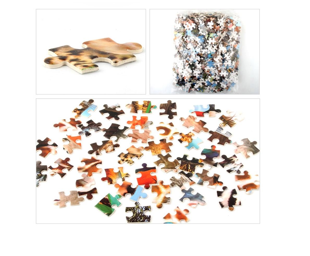 1000Pcs Thick Papers Jigsaw Puzzles Fun Game Challenge Gift For Adults Teens Kids (Animals World) - Go2buy Australia