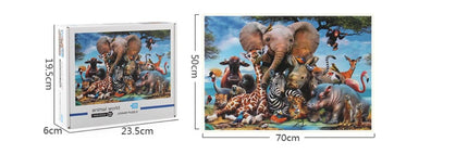 1000Pcs Thick Papers Jigsaw Puzzles Fun Game Challenge Gift For Adults Teens Kids (Animals World) - Go2buy Australia