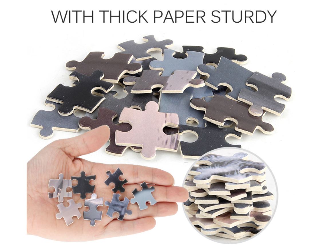 1000Pcs Thick Papers Jigsaw Puzzles Fun Game Challenge Gift For Adults Teens Kids (Cat and Tiger) - Go2buy Australia