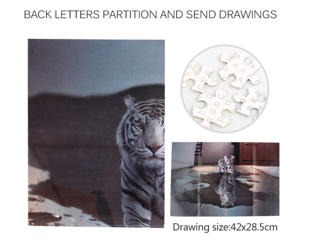 1000Pcs Thick Papers Jigsaw Puzzles Fun Game Challenge Gift For Adults Teens Kids (Cat and Tiger) - Go2buy Australia