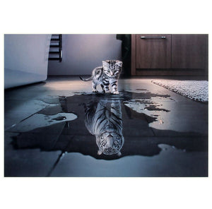 1000Pcs Thick Papers Jigsaw Puzzles Fun Game Challenge Gift For Adults Teens Kids (Cat and Tiger) - Go2buy Australia