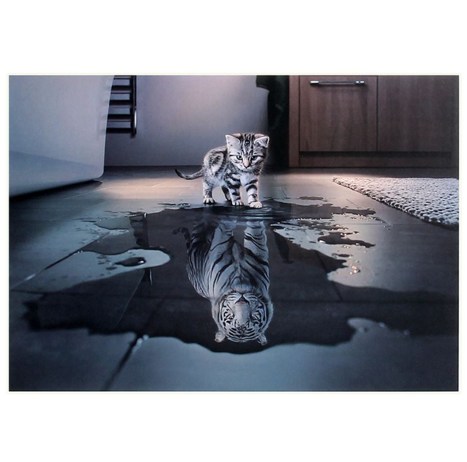 1000Pcs Thick Papers Jigsaw Puzzles Fun Game Challenge Gift For Adults Teens Kids (Cat and Tiger) - Go2buy Australia