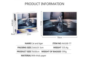 1000Pcs Thick Papers Jigsaw Puzzles Fun Game Challenge Gift For Adults Teens Kids (Cat and Tiger) - Go2buy Australia
