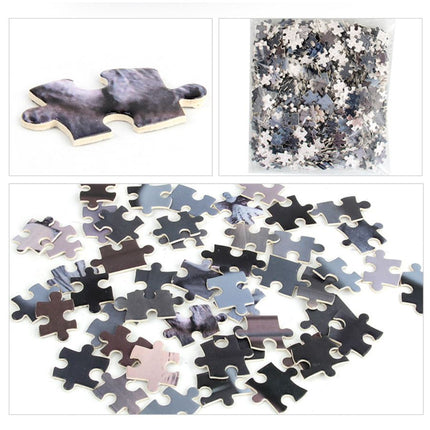 1000Pcs Thick Papers Jigsaw Puzzles Fun Game Challenge Gift For Adults Teens Kids (Cat and Tiger) - Go2buy Australia