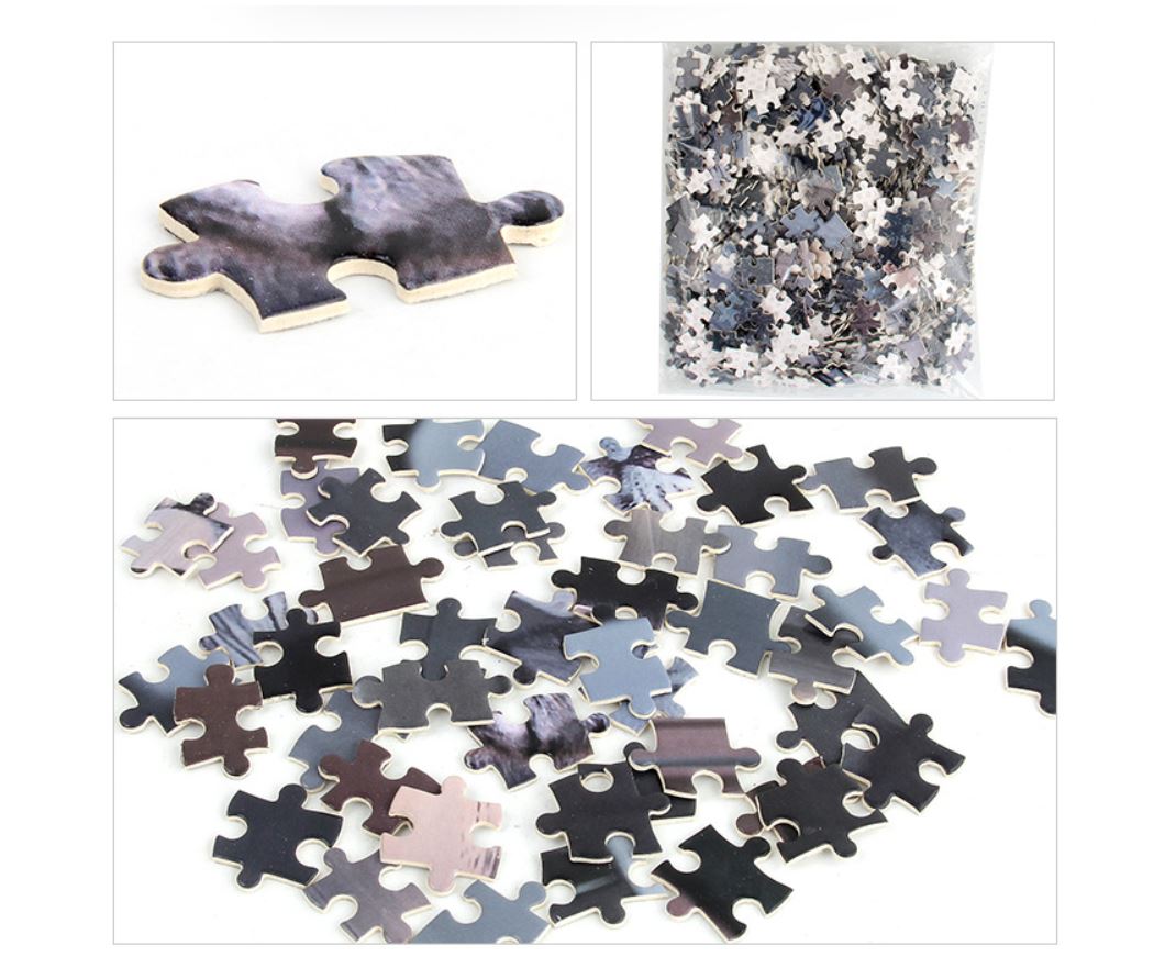 1000Pcs Thick Papers Jigsaw Puzzles Fun Game Challenge Gift For Adults Teens Kids (Cat and Tiger) - Go2buy Australia