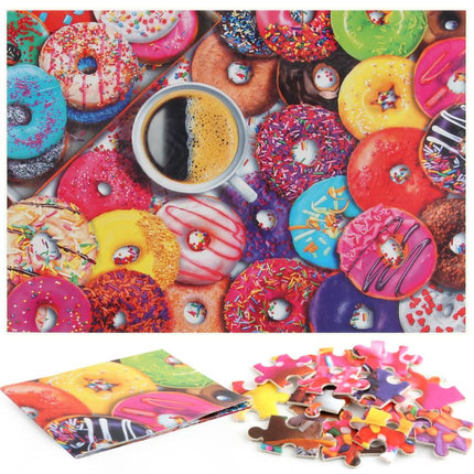 1000Pcs Thick Papers Jigsaw Puzzles Fun Game Challenge Gift For Adults Teens Kids (Colorful Donut) - Go2buy Australia