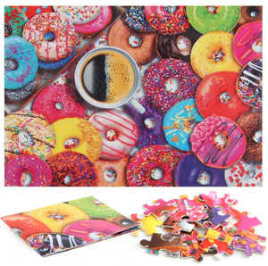 1000Pcs Thick Papers Jigsaw Puzzles Fun Game Challenge Gift For Adults Teens Kids (Colorful Donut) - Go2buy Australia