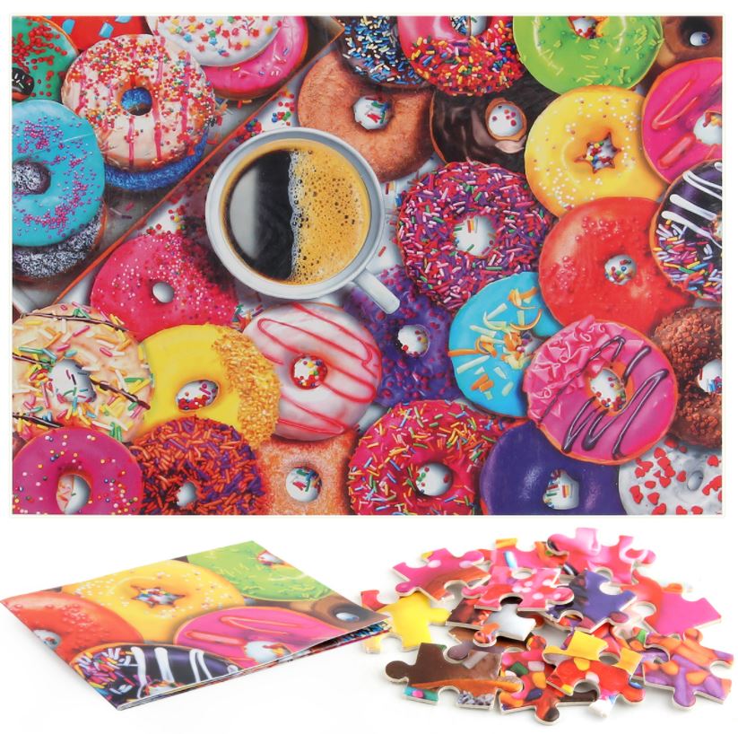 1000Pcs Thick Papers Jigsaw Puzzles Fun Game Challenge Gift For Adults Teens Kids (Colorful Donut) - Go2buy Australia