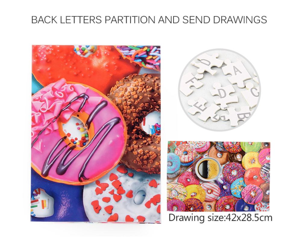 1000Pcs Thick Papers Jigsaw Puzzles Fun Game Challenge Gift For Adults Teens Kids (Colorful Donut) - Go2buy Australia