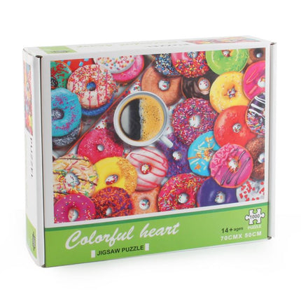 1000Pcs Thick Papers Jigsaw Puzzles Fun Game Challenge Gift For Adults Teens Kids (Colorful Donut) - Go2buy Australia