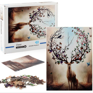 1000Pcs Thick Papers Jigsaw Puzzles Fun Game Challenge Gift For Adults Teens Kids (Deer) - Go2buy Australia