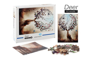 1000Pcs Thick Papers Jigsaw Puzzles Fun Game Challenge Gift For Adults Teens Kids (Deer) - Go2buy Australia