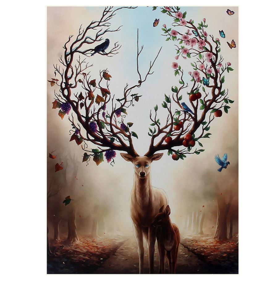 1000Pcs Thick Papers Jigsaw Puzzles Fun Game Challenge Gift For Adults Teens Kids (Deer) - Go2buy Australia