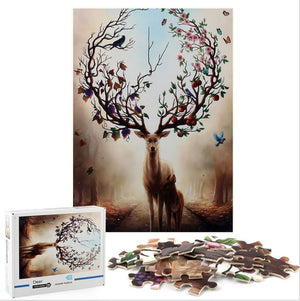 1000Pcs Thick Papers Jigsaw Puzzles Fun Game Challenge Gift For Adults Teens Kids (Deer) - Go2buy Australia