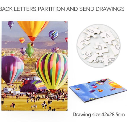 1000Pcs Thick Papers Jigsaw Puzzles Fun Game Challenge Gift For Adults Teens Kids (Hot Air Balloon - A) - Go2buy Australia