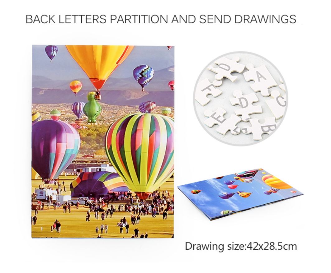 1000Pcs Thick Papers Jigsaw Puzzles Fun Game Challenge Gift For Adults Teens Kids (Hot Air Balloon - A) - Go2buy Australia
