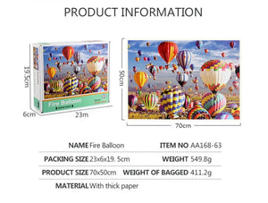 1000Pcs Thick Papers Jigsaw Puzzles Fun Game Challenge Gift For Adults Teens Kids (Hot Air Balloon - A) - Go2buy Australia