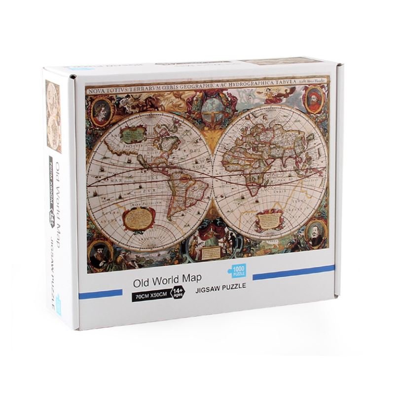 1000Pcs Thick Papers Jigsaw Puzzles Fun Game Challenge Gift For Adults Teens Kids (Old World Map) - Go2buy Australia