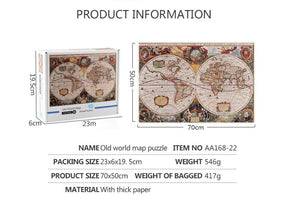 1000Pcs Thick Papers Jigsaw Puzzles Fun Game Challenge Gift For Adults Teens Kids (Old World Map) - Go2buy Australia