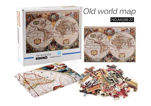 1000Pcs Thick Papers Jigsaw Puzzles Fun Game Challenge Gift For Adults Teens Kids (Old World Map) - Go2buy Australia