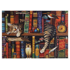 1000Pcs Thick Papers Jigsaw Puzzles Fun Game Challenge Gift For Adults Teens Kids (Tally Cat) - Go2buy Australia