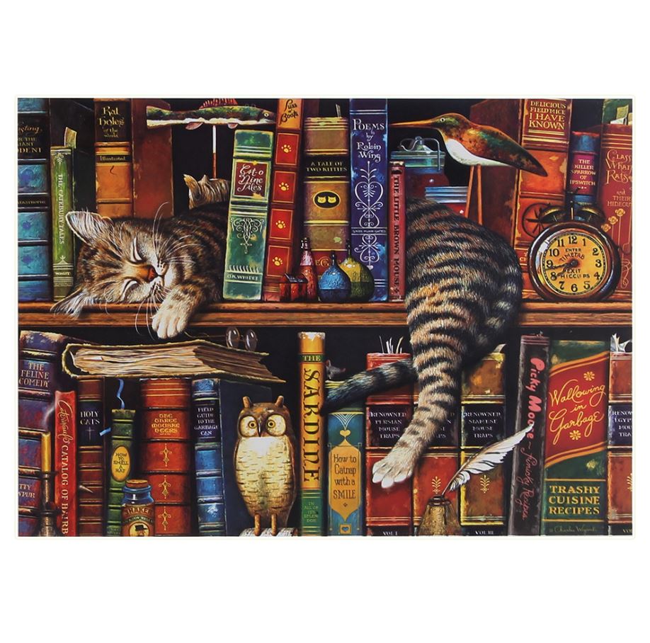 1000Pcs Thick Papers Jigsaw Puzzles Fun Game Challenge Gift For Adults Teens Kids (Tally Cat) - Go2buy Australia