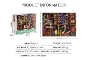 1000Pcs Thick Papers Jigsaw Puzzles Fun Game Challenge Gift For Adults Teens Kids (Tally Cat) - Go2buy Australia