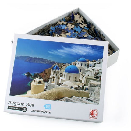 1000Pcs Thick Papers Jigsaw Puzzles Fun Game Challenge Gift For Teens Kids (Aegean Sea - A) - Go2buy Australia