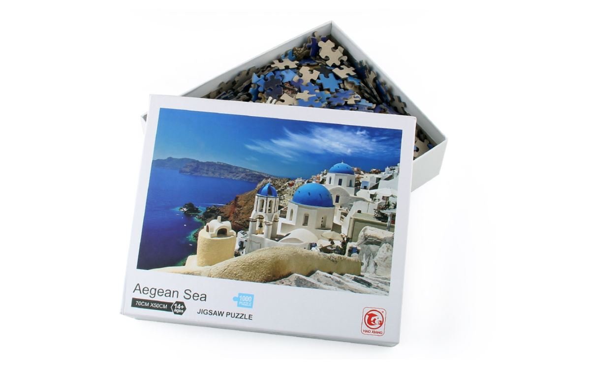 1000Pcs Thick Papers Jigsaw Puzzles Fun Game Challenge Gift For Teens Kids (Aegean Sea - A) - Go2buy Australia