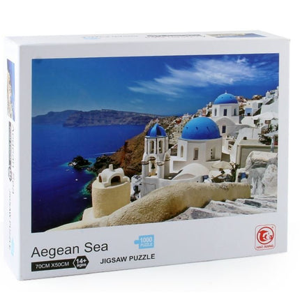 1000Pcs Thick Papers Jigsaw Puzzles Fun Game Challenge Gift For Teens Kids (Aegean Sea - A) - Go2buy Australia