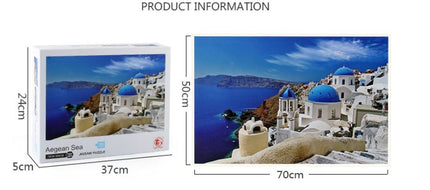 1000Pcs Thick Papers Jigsaw Puzzles Fun Game Challenge Gift For Teens Kids (Aegean Sea - A) - Go2buy Australia