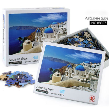 1000Pcs Thick Papers Jigsaw Puzzles Fun Game Challenge Gift For Teens Kids (Aegean Sea - A) - Go2buy Australia