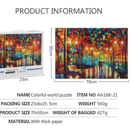 1000Pcs Thick Papers Jigsaw Puzzles Fun Game Challenge Gift For Teens Kids (Colorful World) - Go2buy Australia