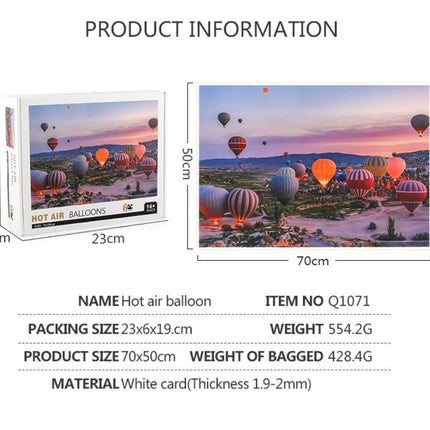 1000Pcs Thick Papers Jigsaw Puzzles Fun Game Challenge Gift For Teens Kids (Hot Air Balloon - B) - Go2buy Australia