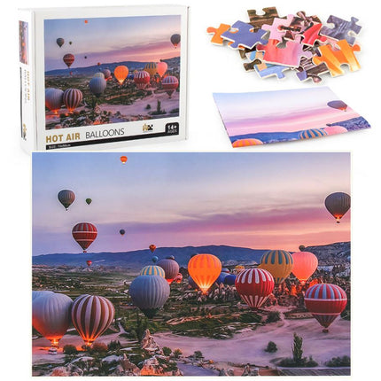 1000Pcs Thick Papers Jigsaw Puzzles Fun Game Challenge Gift For Teens Kids (Hot Air Balloon - B) - Go2buy Australia