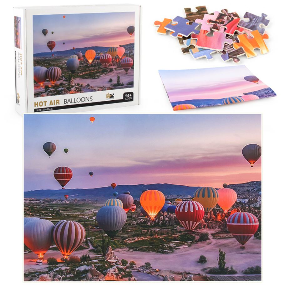 1000Pcs Thick Papers Jigsaw Puzzles Fun Game Challenge Gift For Teens Kids (Hot Air Balloon - B) - Go2buy Australia