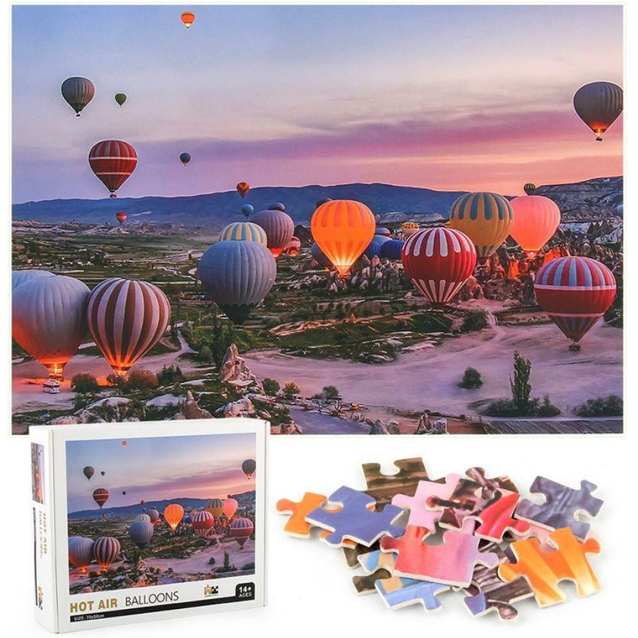1000Pcs Thick Papers Jigsaw Puzzles Fun Game Challenge Gift For Teens Kids (Hot Air Balloon - B) - Go2buy Australia