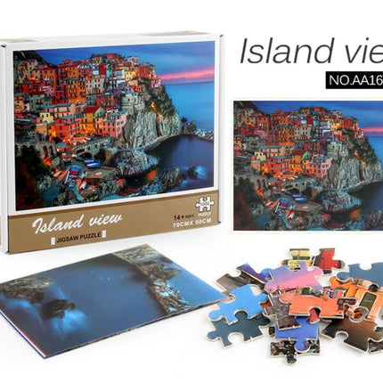 1000Pcs Thick Papers Jigsaw Puzzles Fun Game Challenge Gift For Teens Kids (Island View) - Go2buy Australia