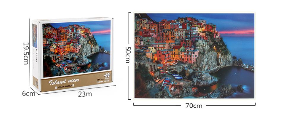 1000Pcs Thick Papers Jigsaw Puzzles Fun Game Challenge Gift For Teens Kids (Island View) - Go2buy Australia