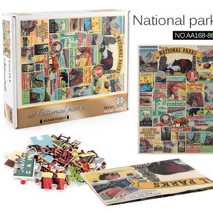 1000Pcs Thick Papers Jigsaw Puzzles Fun Game Challenge Gift For Teens Kids (National Park) - Go2buy Australia
