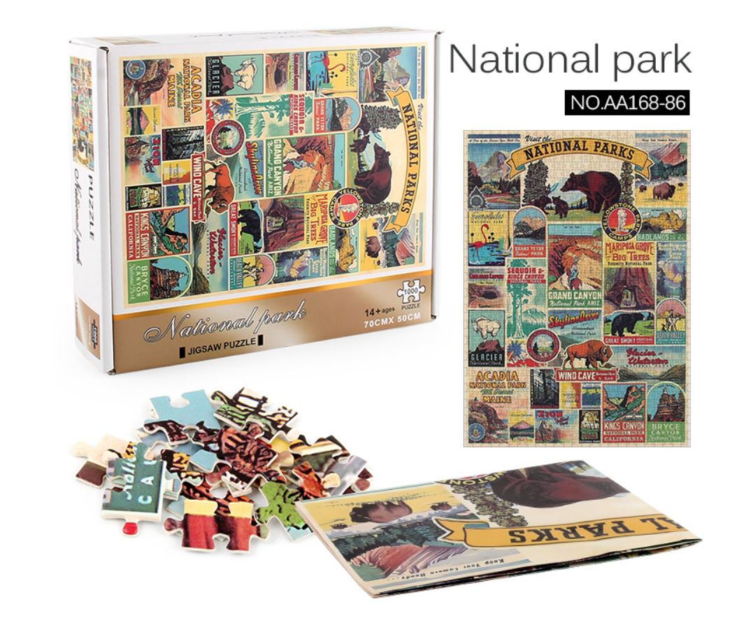 1000Pcs Thick Papers Jigsaw Puzzles Fun Game Challenge Gift For Teens Kids (National Park) - Go2buy Australia
