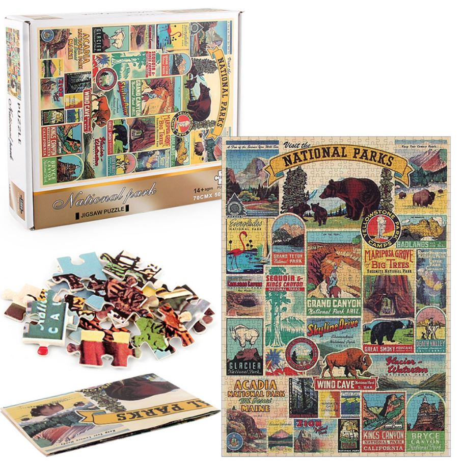 1000Pcs Thick Papers Jigsaw Puzzles Fun Game Challenge Gift For Teens Kids (National Park) - Go2buy Australia