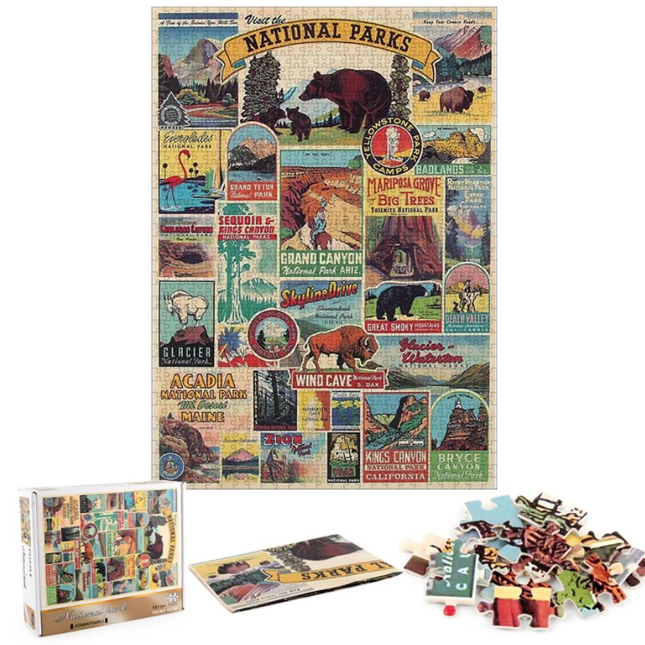 1000Pcs Thick Papers Jigsaw Puzzles Fun Game Challenge Gift For Teens Kids (National Park) - Go2buy Australia
