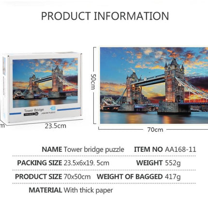 1000Pcs Thick Papers Jigsaw Puzzles Fun Game Challenge Gift For Teens Kids (Tower Bridge) - Go2buy Australia