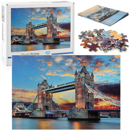 1000Pcs Thick Papers Jigsaw Puzzles Fun Game Challenge Gift For Teens Kids (Tower Bridge) - Go2buy Australia