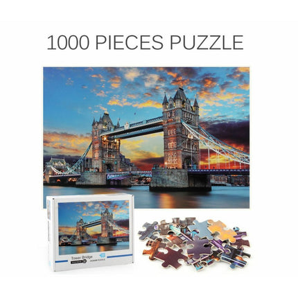 1000Pcs Thick Papers Jigsaw Puzzles Fun Game Challenge Gift For Teens Kids (Tower Bridge) - Go2buy Australia