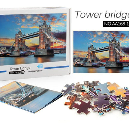 1000Pcs Thick Papers Jigsaw Puzzles Fun Game Challenge Gift For Teens Kids (Tower Bridge) - Go2buy Australia