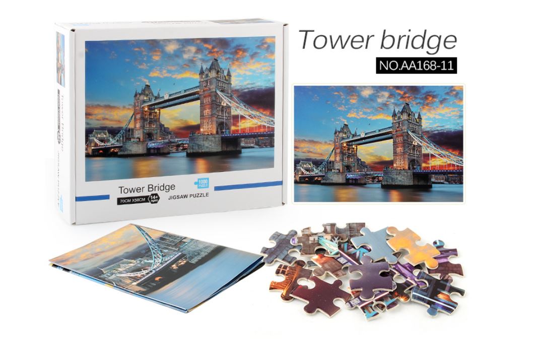1000Pcs Thick Papers Jigsaw Puzzles Fun Game Challenge Gift For Teens Kids (Tower Bridge) - Go2buy Australia