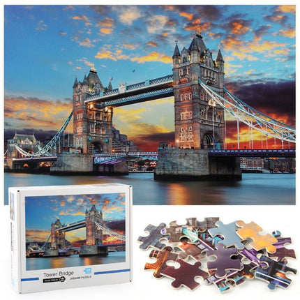 1000Pcs Thick Papers Jigsaw Puzzles Fun Game Challenge Gift For Teens Kids (Tower Bridge) - Go2buy Australia