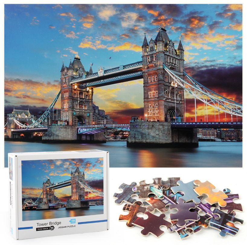 1000Pcs Thick Papers Jigsaw Puzzles Fun Game Challenge Gift For Teens Kids (Tower Bridge) - Go2buy Australia